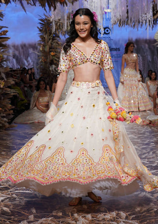 Gopi Vaid-Ivory Nur Organza Lehenga Set-INDIASPOPUP.COM