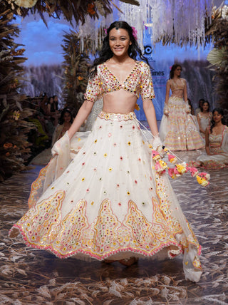 Gopi Vaid-Ivory Nur Organza Lehenga Set-INDIASPOPUP.COM