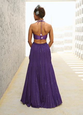 Galaxy Purple Mermaid Skirt Set by Chamee And Palak available on Indiaspopup