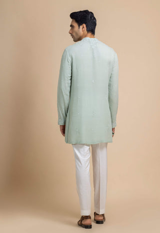 Verde green kurta and white pant