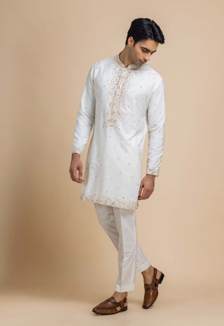Oyster pearl white kurta and pant