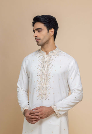 Oyster pearl white kurta and pant