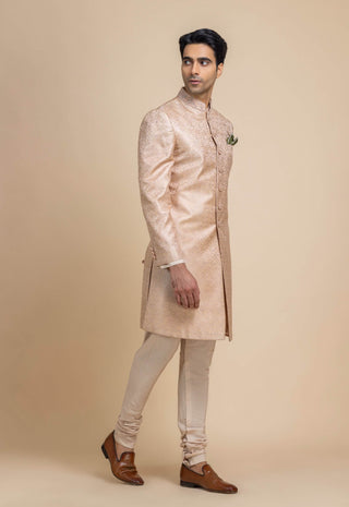 Rosé banaras sherwani set