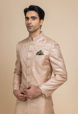 Rosé banaras sherwani set
