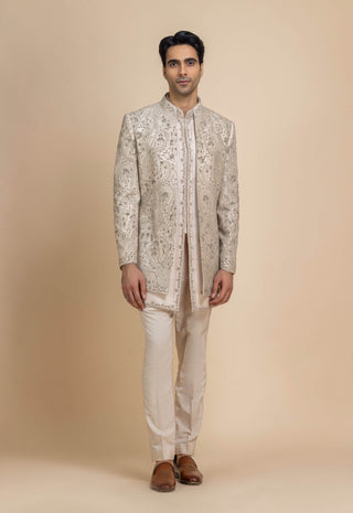 Virdan ivory jacket and kurta set