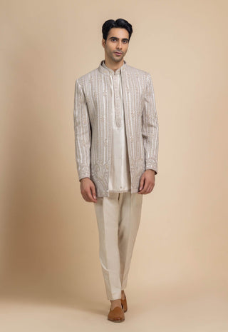 Dune silver ivory short open jacket set