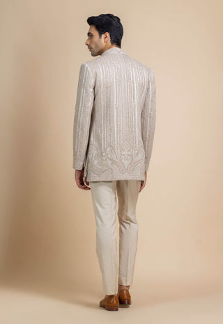 Dune silver ivory short open jacket set