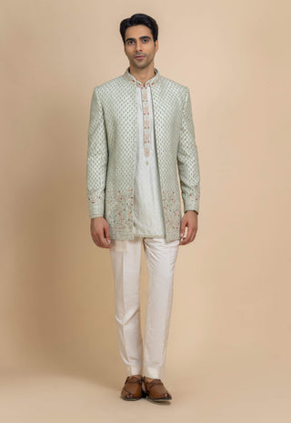 Eiryl lime cream open jacket, kurta and pant