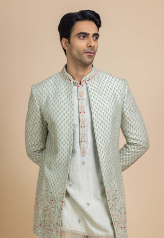 Eiryl lime cream open jacket, kurta and pant