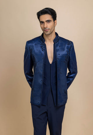 Windsor midnight blue jacket, shirt and pant set