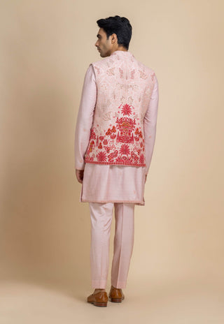 Virel pink bundi and kurta set