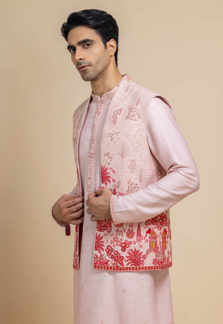 Virel pink bundi and kurta set