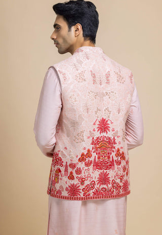 Virel pink bundi and kurta set