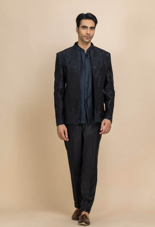Siyahi short open jacket and kurta set
