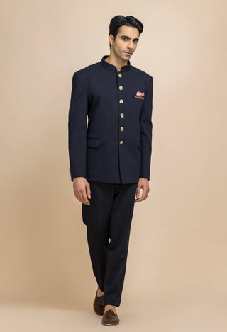 Cobalt crown bandhgala set