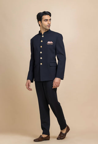 Cobalt crown bandhgala set