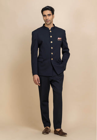 Cobalt crown bandhgala set