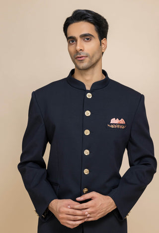 Cobalt crown bandhgala set