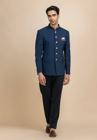 Aristo blue bandhgala set