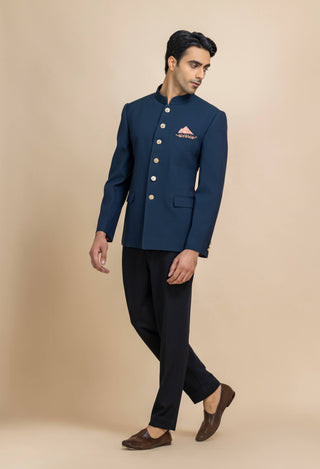 Aristo blue bandhgala set