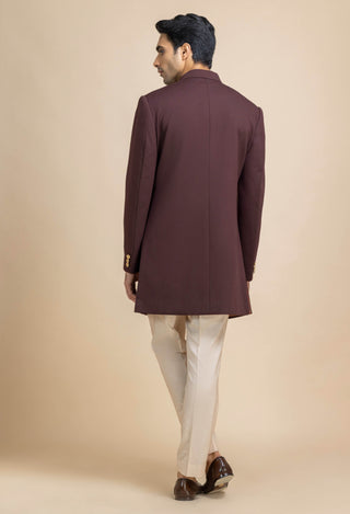 Auburn maroon regal achkan set