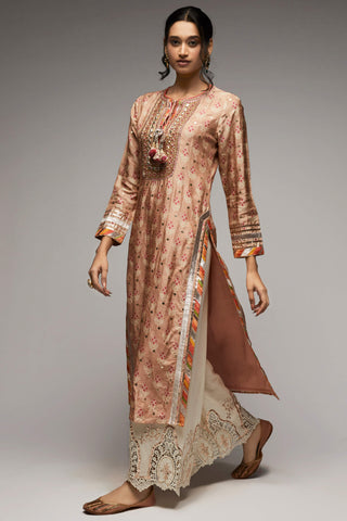 Gopi Vaid-Tilla Pink Tunic And Palazzo-INDIASPOPUP.COM