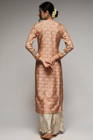 Gopi Vaid-Tilla Pink Tunic And Palazzo-INDIASPOPUP.COM