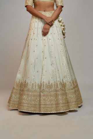 Gopi Vaid-White Naima Lehenga Set-INDIASPOPUP.COM