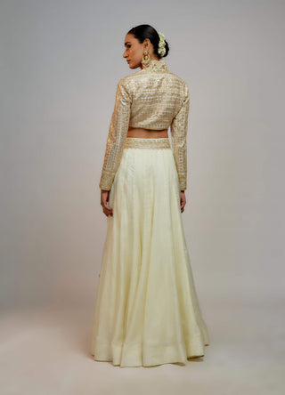 Gopi Vaid-White Shaziya Skirt And Blouse-INDIASPOPUP.COM