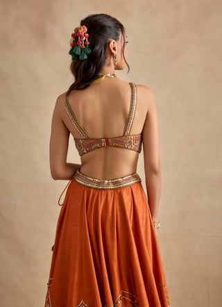 Yamika tangerine lehenga set