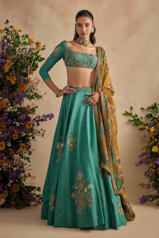 Aayat coral sea green lehenga set