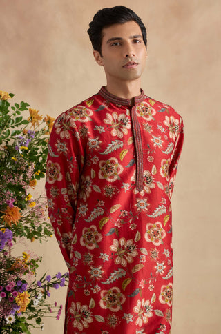 Zian crimson kurta with churidar
