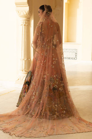Zarmin ombre asymmetric lehenga with corset