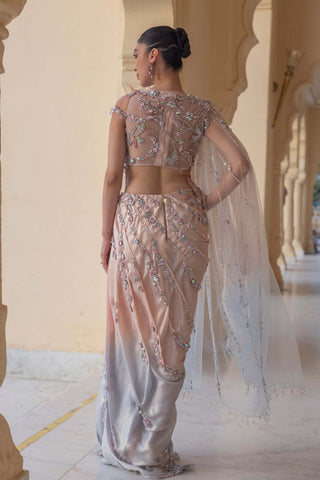 Ophelia pastel draped kaftan gown