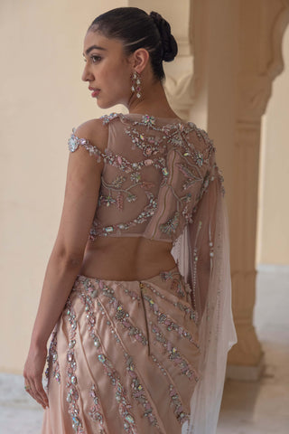 Ophelia pastel draped kaftan gown