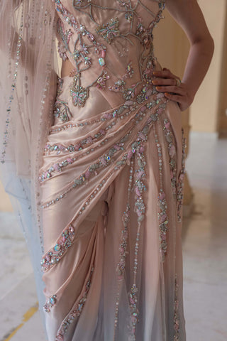 Ophelia pastel draped kaftan gown