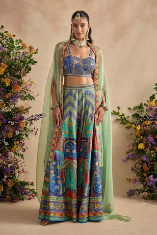 Urvi royal blue multicolour sharara set