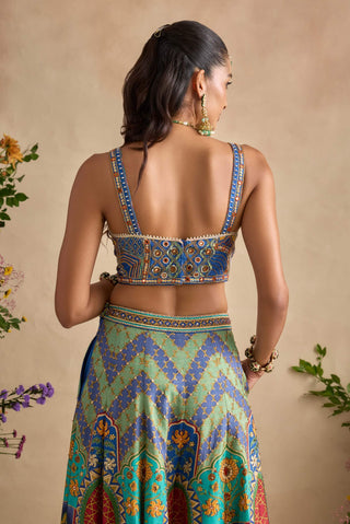 Urvi royal blue multicolour sharara set