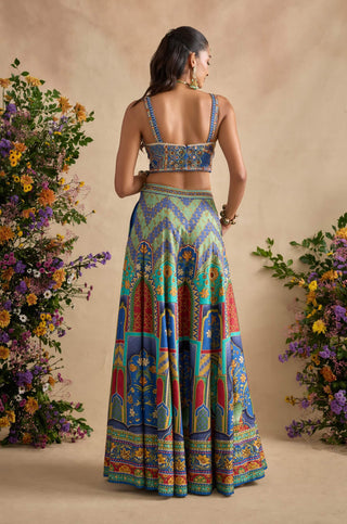 Urvi royal blue multicolour sharara set