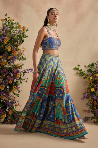 Urvi royal blue multicolour sharara set