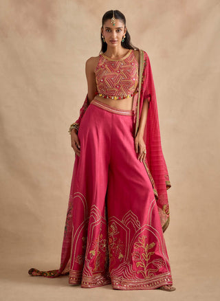 Raiba hot pink sharara set