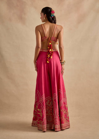 Raiba hot pink sharara set