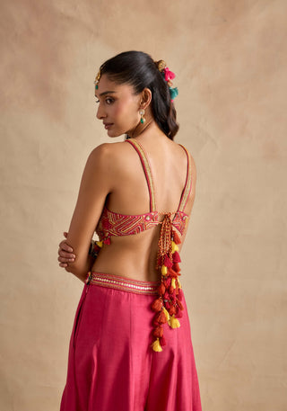 Raiba hot pink sharara set