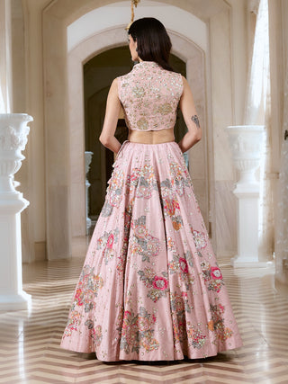Misty rose pink lehenga set