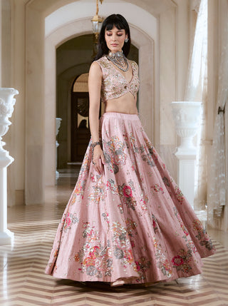 Misty rose pink lehenga set