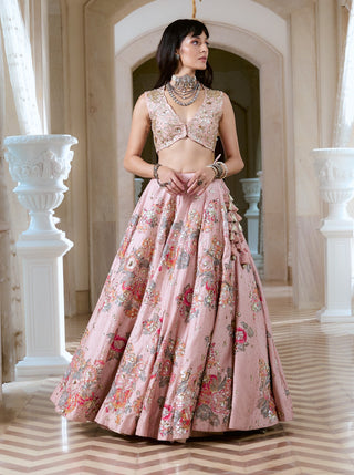 Misty rose pink lehenga set