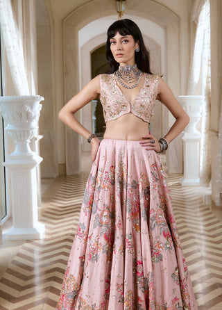 Misty rose pink lehenga set