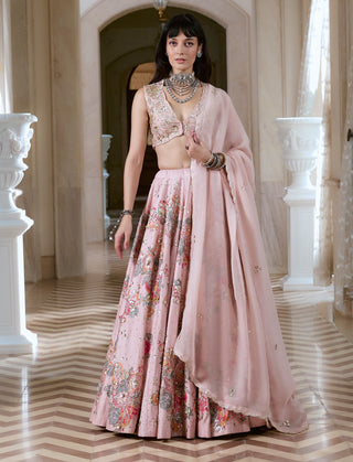 Misty rose pink lehenga set