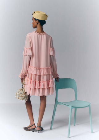 Peach Tiered Mini Dress