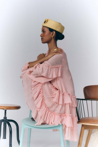 Peach Tiered Mini Dress